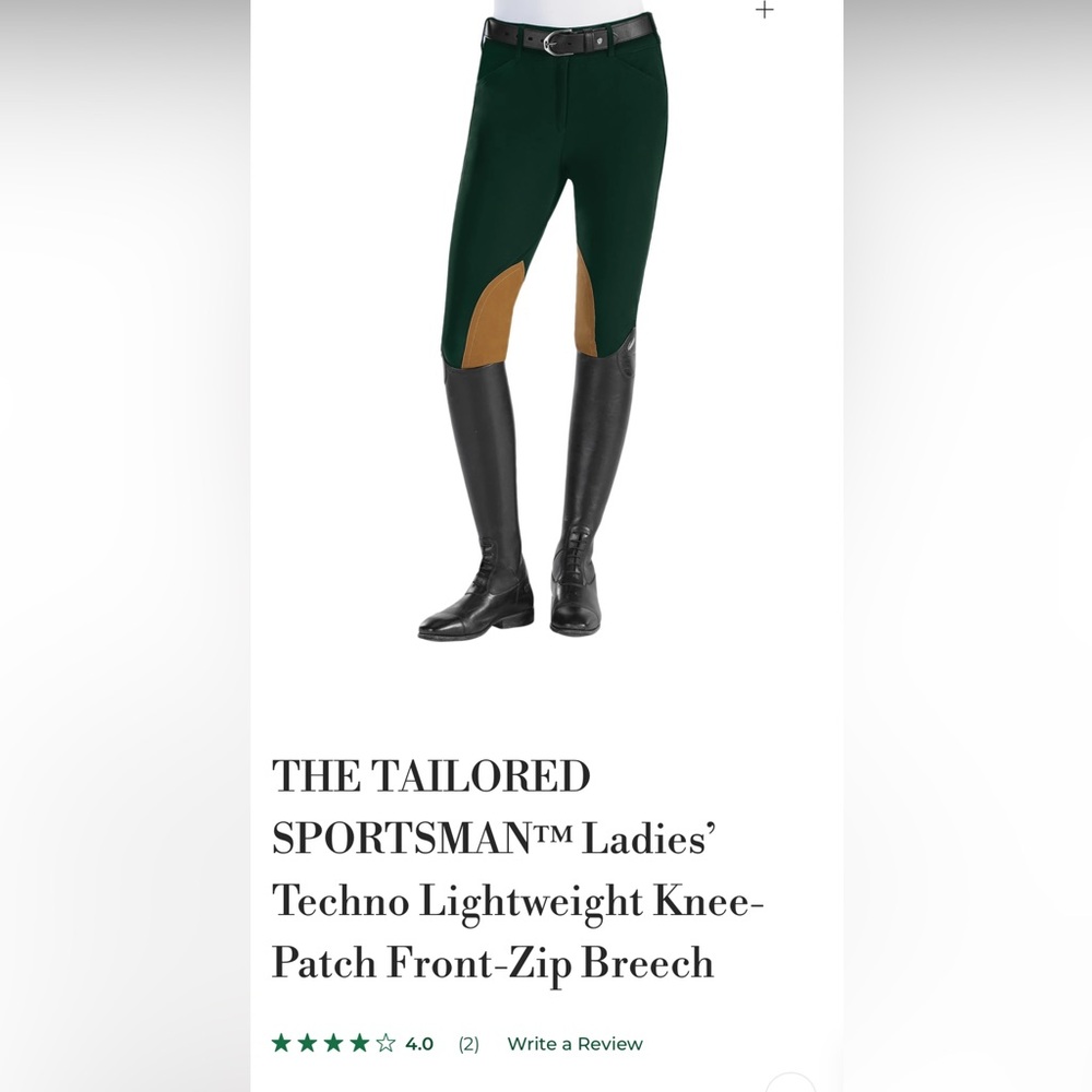 The Tailored Sportsman ladies breech British Racing green size 30, NWT!